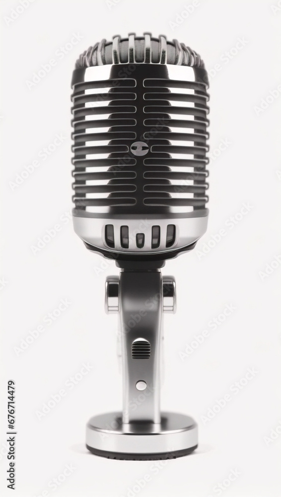 Fototapeta premium Microphone. Podcast microphone on a white background.