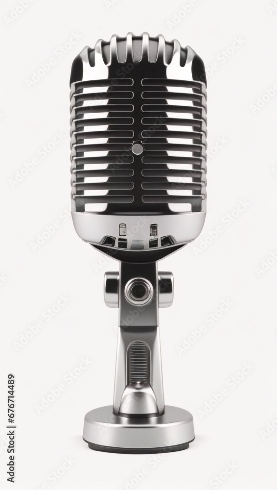 Fototapeta premium Microphone. Podcast microphone on a white background.