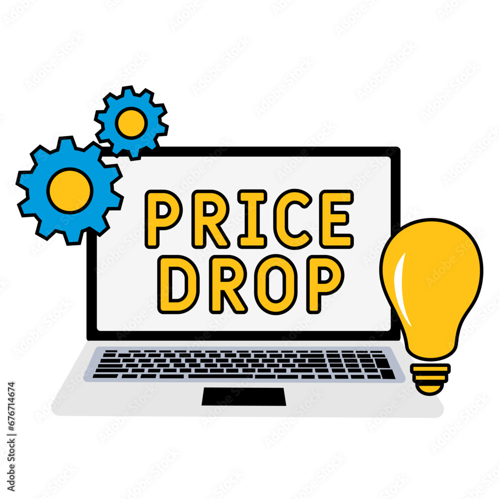 Price drop payment concept vector illustration with keyword, people and icons. Flat vector illustration. Isolated on white. employee wages concept. Price drop payment concept vector illustration with keyword, people and icons. Flat vector illustration. Isolated on white. employee wages concept.