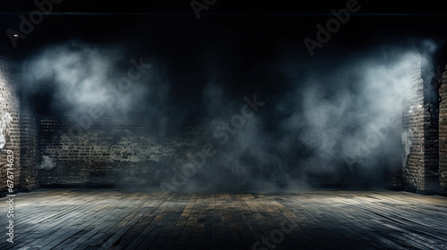 Dark Brick Floor with Gray Smoke