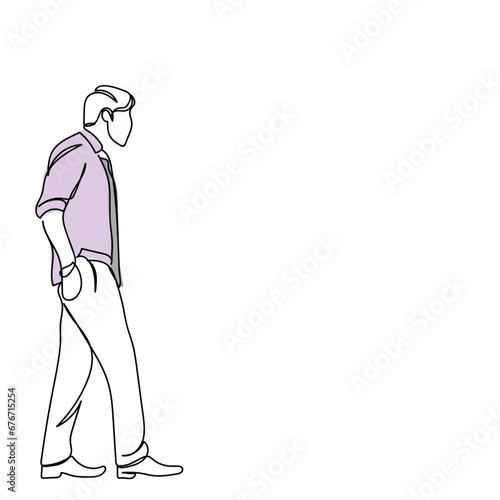  line art of a worried and disappointed man. A hopeless guy roaming around. Stages of grief. How to handles loss art.Vector of a stressful young person.Stressed adult man. Sadness. Young.directionless