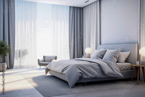 Generative AI illustration of luxury bedroom