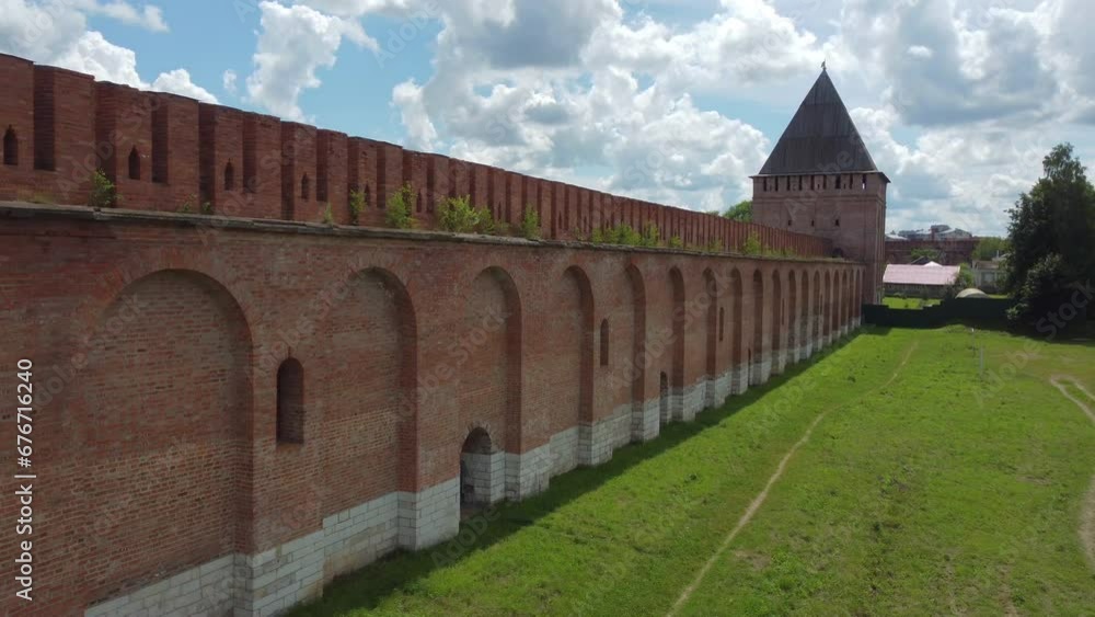 Smolensk Kremlin, old red stone wall Smolensk Kremlin, old red stone wall