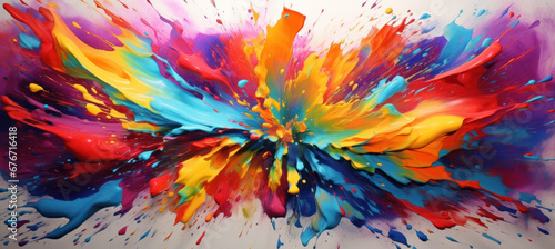 Explosive Color Palette  Vivid Pigments on Large Canvas