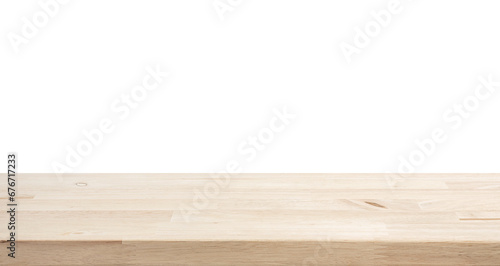 Selective focus.top wood table,counter top isolated die cut.with png