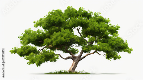 Evergreen Serenity Green Tree on white Background