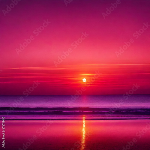 A visually stunning photo background showcasing a seamless gradient of vibrant sunset reds and purples. © Nadia