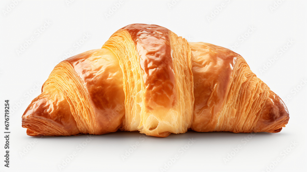 Flaky Delight Croissant on white Background.