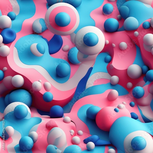 Seamless pattern with colorful bubbles