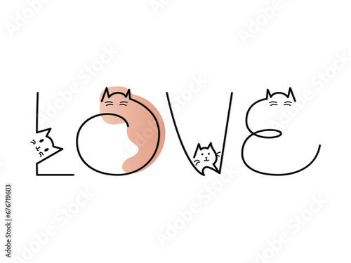 Typography of Love. Print for t shirts. Typing. Love is essence of life. Poster and banner design ideas. Isolated vectors. Simple Text.