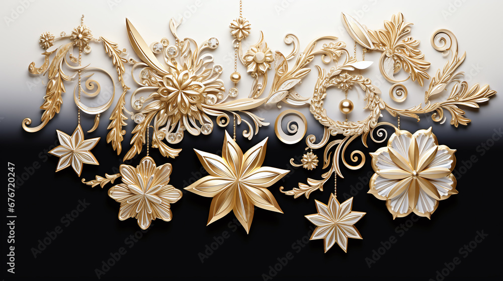 golden christmas decoration on white background golden christmas decoration on white background
