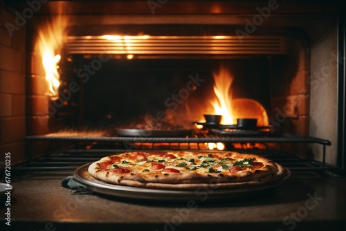 pizza in a fireplace