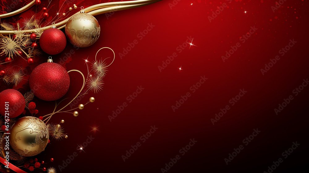 Christmas Flat Lay on a Deep Red and Gold with Ornate Patterns and Textures Christmas Flat Lay on a Deep Red and Gold with Ornate Patterns and Textures