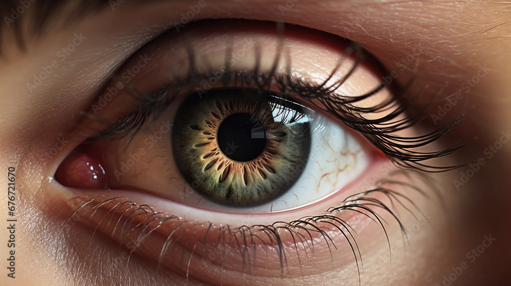 Close up picture of human eye, macro shot, colourful pupils Close up picture of human eye, macro shot, colourful pupils