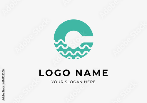 Free Download Logo Letter C and Wave, Modern Fresh Trendy and Minimalist. Editable File - GFXLoad