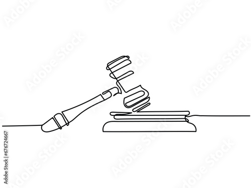 World day of social justice observed every year on february 20. Continuous line art poster design. Social protection for down trodden sector of society. Justice balance scale and hammer. vector art.