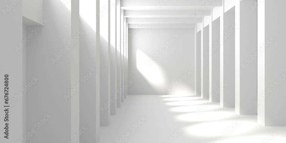 Minimalistic room space. White clean empty architecture interior Minimalistic room space. White clean empty architecture interior