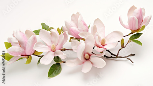 Beautiful Blooming Magnolia Flower Bouquet Isolated