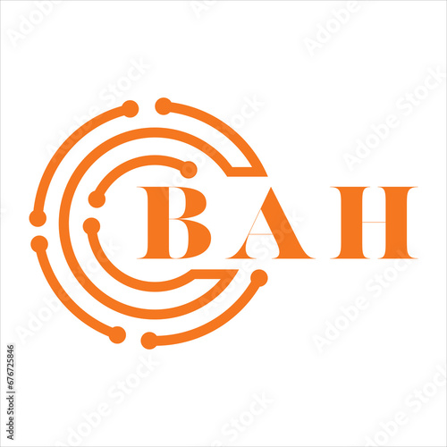 BAH letter design. BAH letter technology logo design on white background. BAH Monogram logo design for entrepreneur and business.