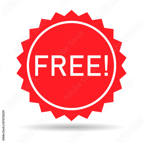 Free web button sign, promotion design label icon, gratis business vector illustration