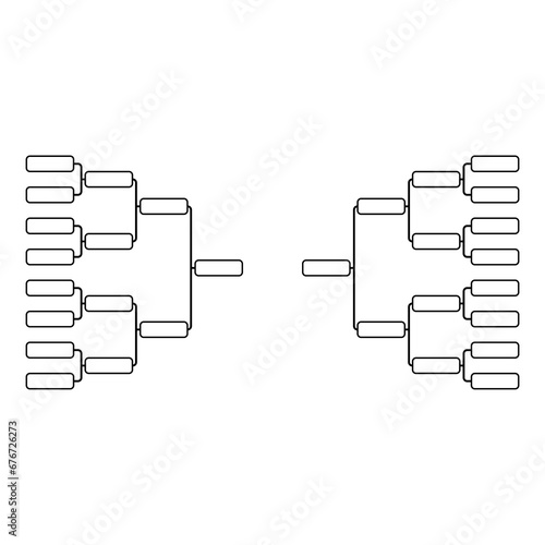 Set of Bracket sport tournament, blank elimination event sign, playoff match vector illustration