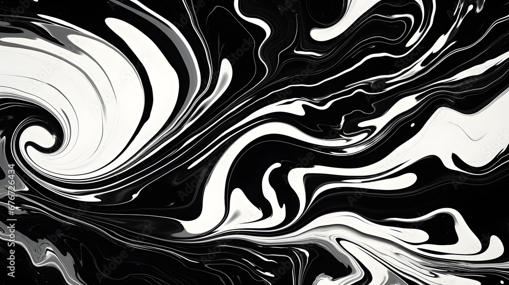 Luxury black&white ART in Eastern style. Natural Pattern. The ancient art of Japanese marbling. Gouache painting- can be used as a trendy background. generative AI. Luxury black&white ART in Eastern style. Natural Pattern. The ancient art of Japanese marbling. Gouache painting- can be used as a trendy background. generative AI.