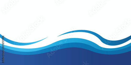 Abstract blue and white waves business banner background