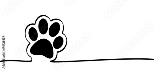 I love my cat or dog footprints Animals day Footsteps signs Funny vector kitty love icon Kitten footprints Pet paw steps Puppy print  Line draw paws Meow, woof, canine silhouette doodle World cat day