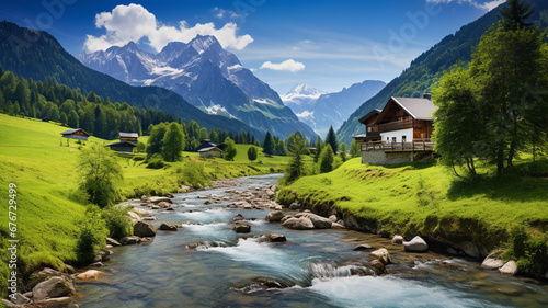 Amazing Scenic Landscape in Bavarian Alps Berchtesgaden Germany