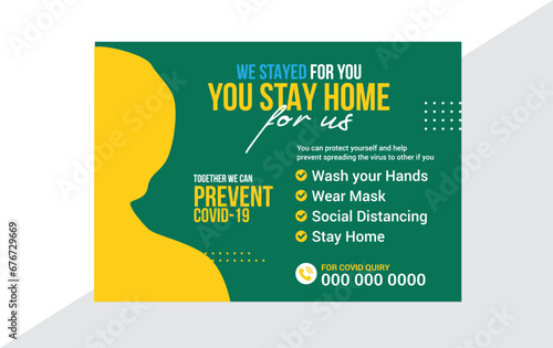 Covin-19 awareness stay home banner ad (ID: 676729669)