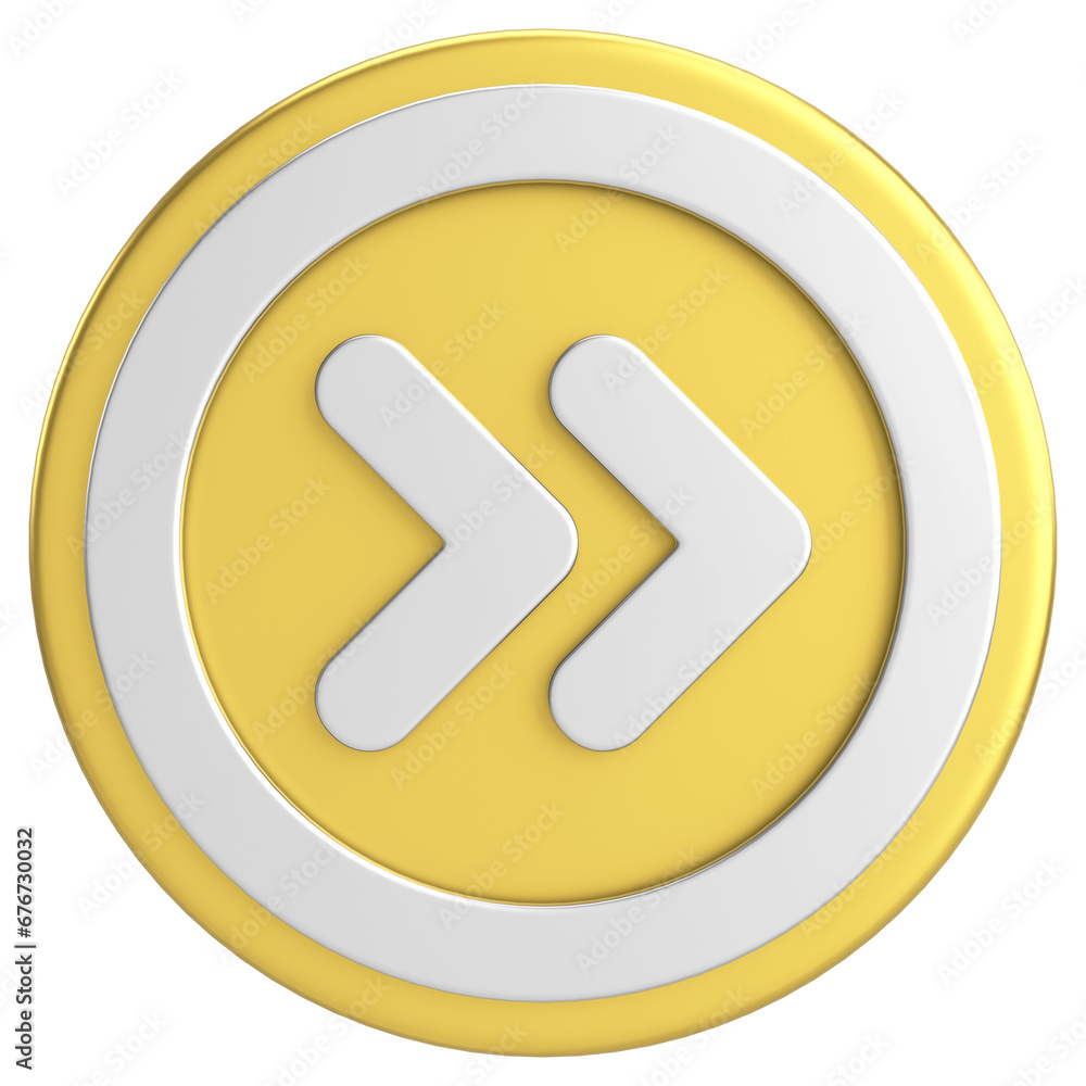Next button. Continue button. 3D illustration. Next button. Continue button. 3D illustration.