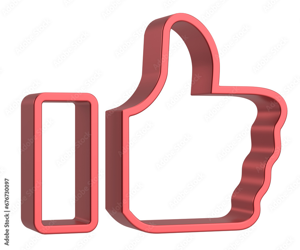 Like icon. Like button. 3D illustration. Like icon. Like button. 3D illustration.