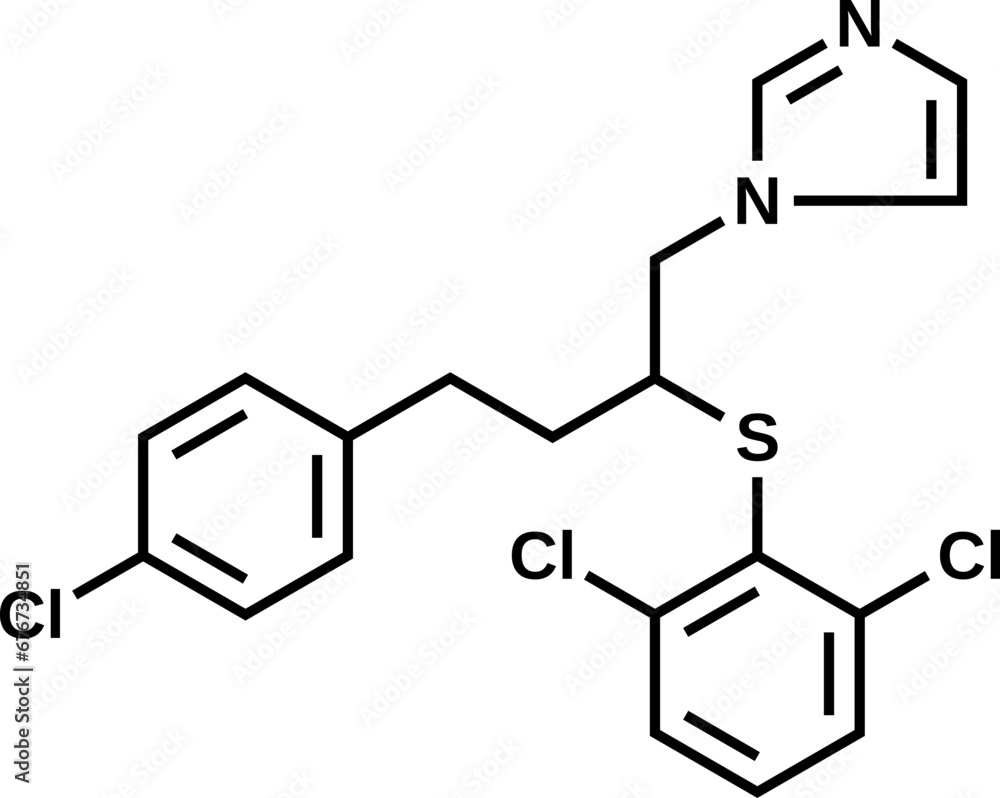 Butoconazole structural formula, vector illustration Butoconazole structural formula, vector illustration