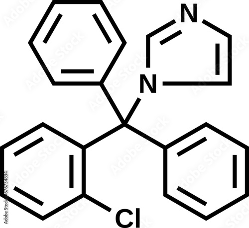 Clotrimazole structural formula, vector illustration photo