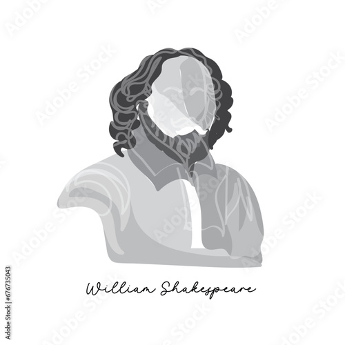 hand drawn vector of william shakespeare