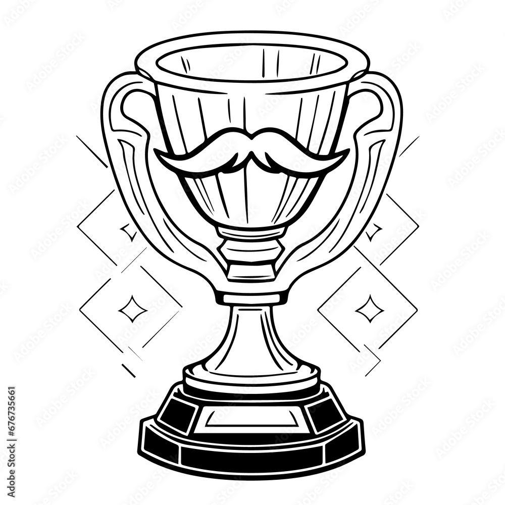 Fathers Day Best Dad Trophy, Coloring Pages Png