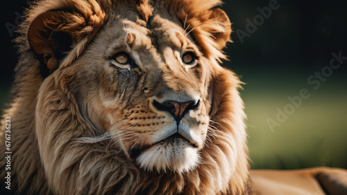close up portrait of a lion  nature wildlife photography