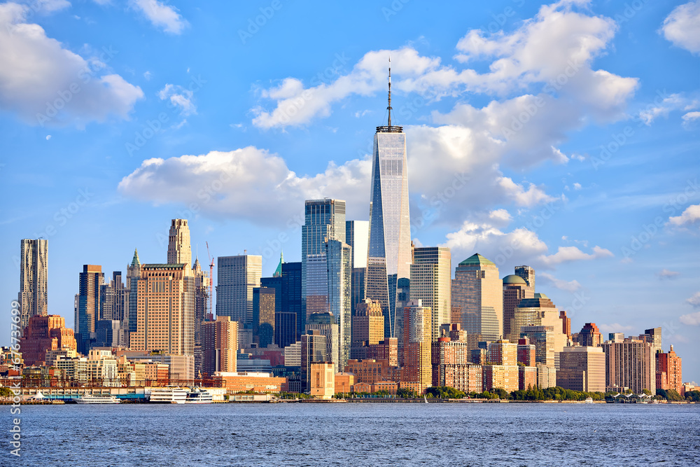 New York Financial District skyline, United States - obrazy, fototapety, plakaty 
