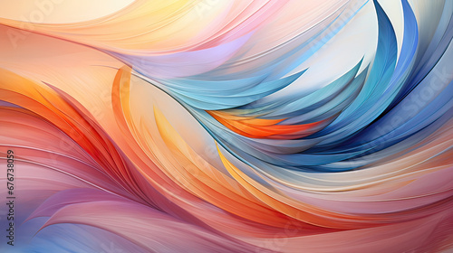 Abstract artistic representation of pigeon feathers in a swirl of colors Ai Generative 