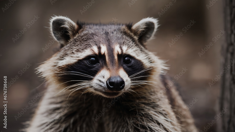 portrait of a raccoon, nature wildlife photography
