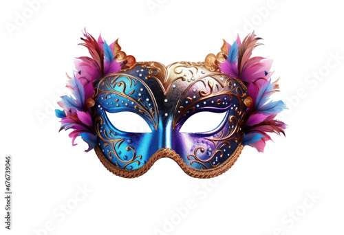 colorful carnival mask isolated on transparent background