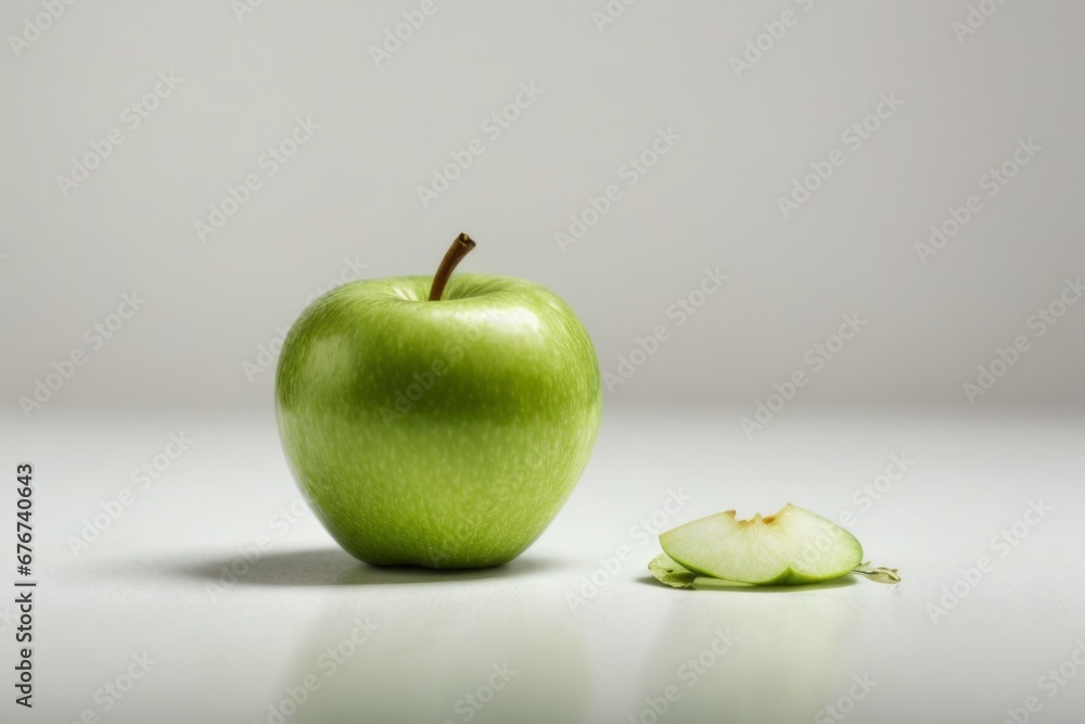 Fresh Green Juicy Delicious Apple Isolated on White Background Fresh Green Juicy Delicious Apple Isolated on White Background