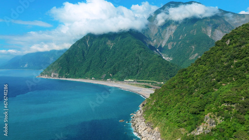 Aerial view of Taroko National Park in Hualien, Taiwan.
