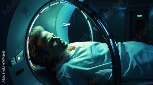 man lies in the MRI machine in room © Ирина Рычко
