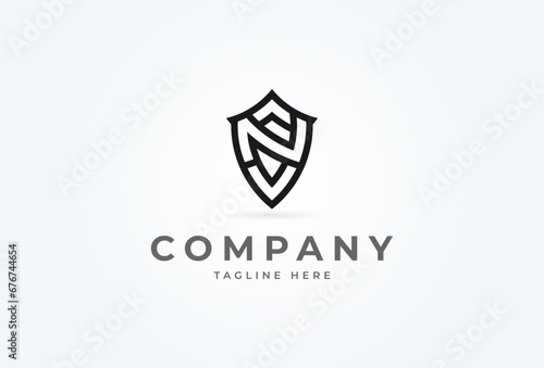 Free Download Initial NV or VN Shield Logo. monogram logo design combination of letters N and V form a shield. Flat Vector Logo Design Template. vector illustration - GFXLoad