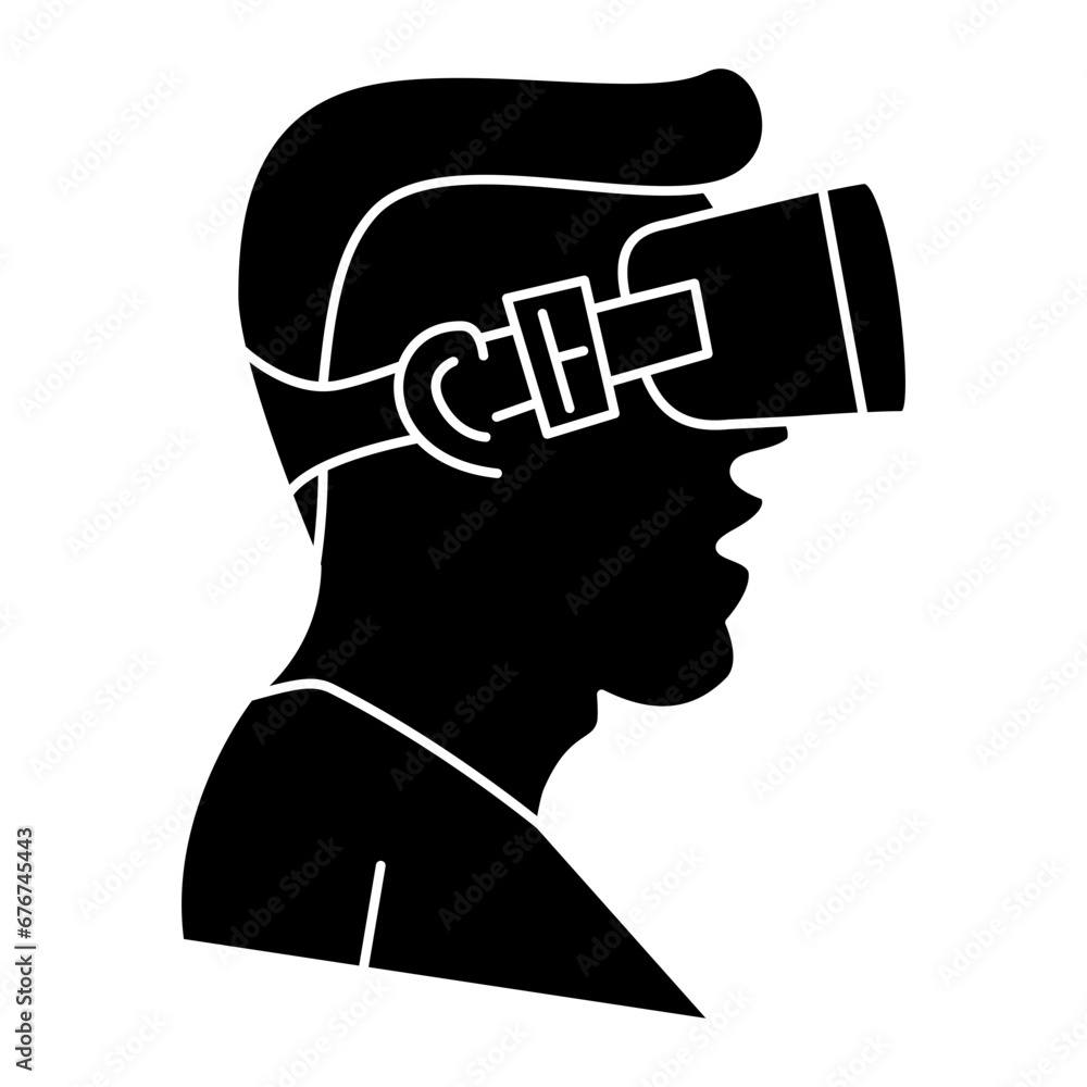 Man wearing virtual reality glasses Man wearing virtual reality glasses