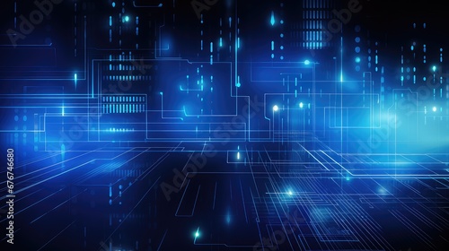 Tech futuristic digital blue abstract background