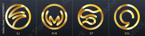 logo curvy monoline symbol set of 4