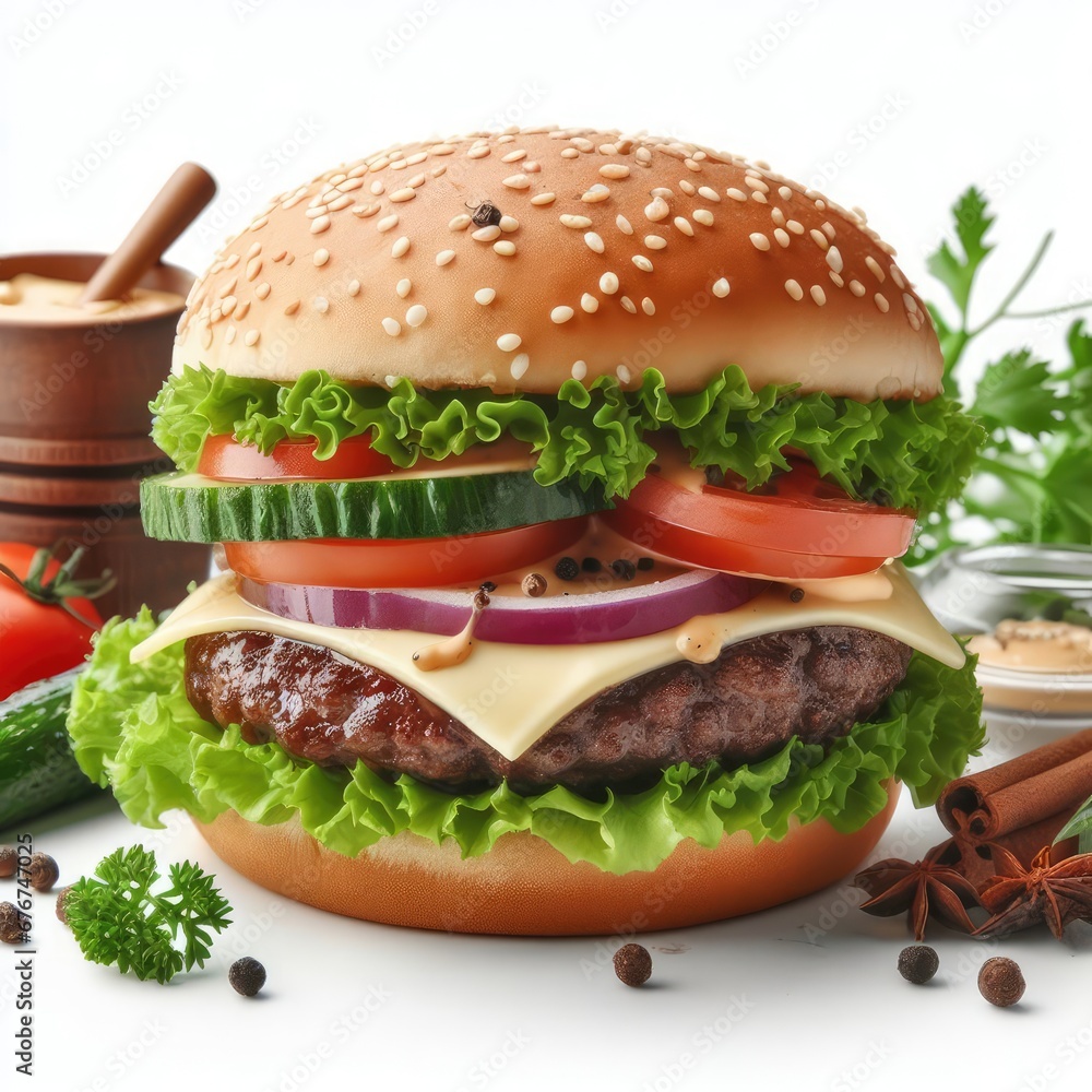fresh tasty beef burger with delicious cheese fast food isolated on white background
fresh tasty beef burger with delicious cheese fast food isolated on white background