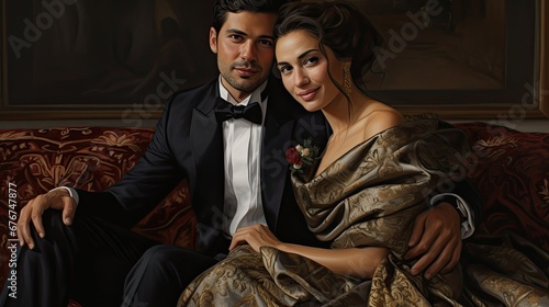 portrait of wealthy Turkish couple